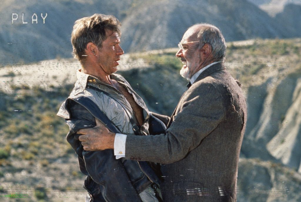 Effetto VHS: Harrison Ford con Sean Connery in una scena di Indiana Jones