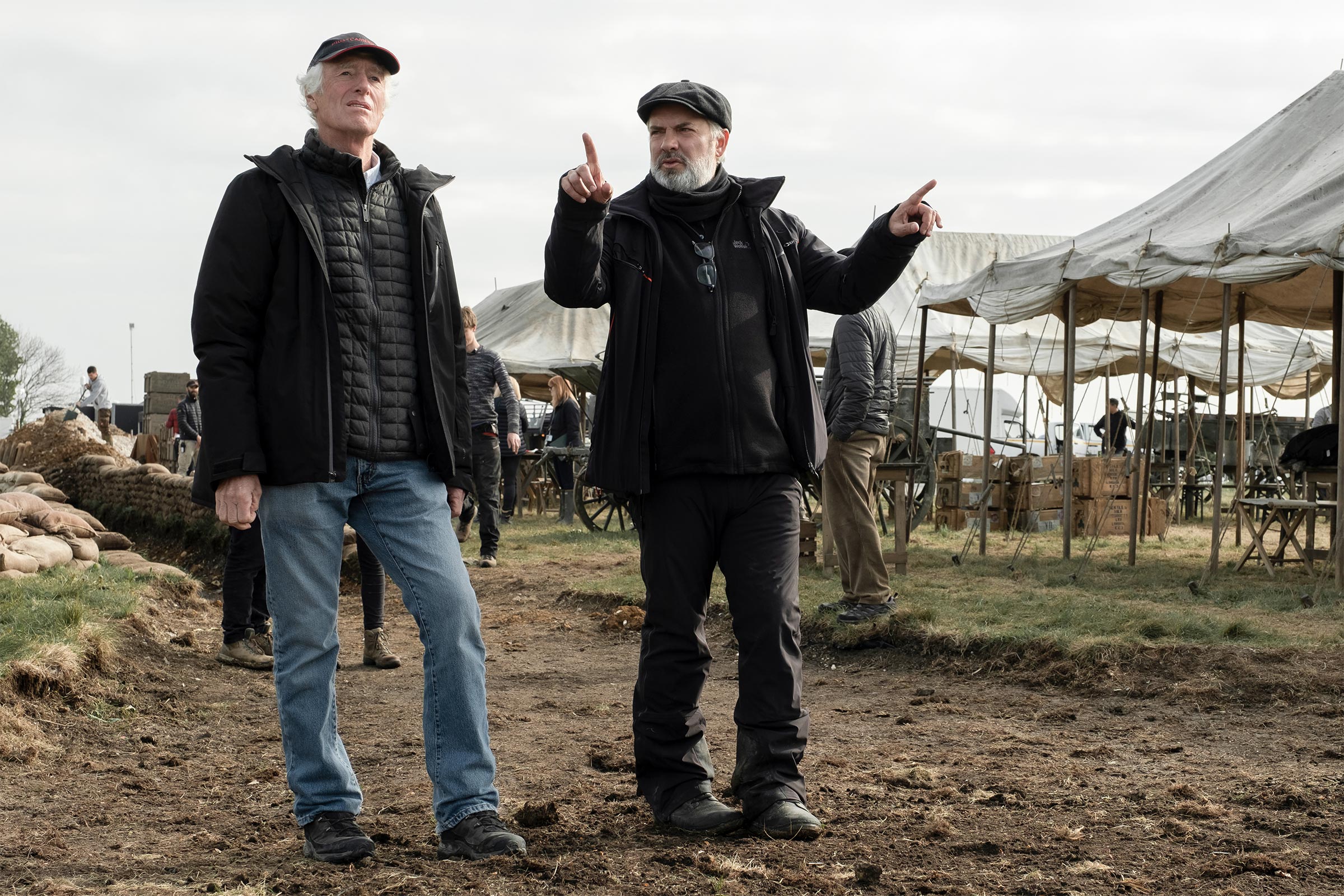 Roger Deakins e Sam Mendes sul set di 1917