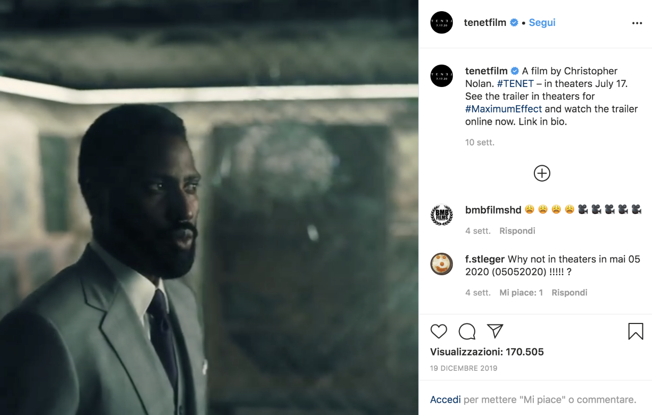 John David Washington in Tenet