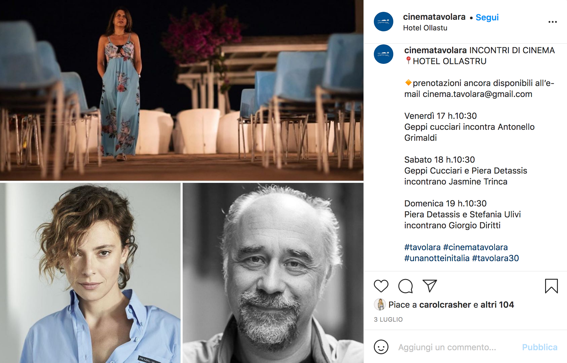 I talk al Festival di Tavolara 2020