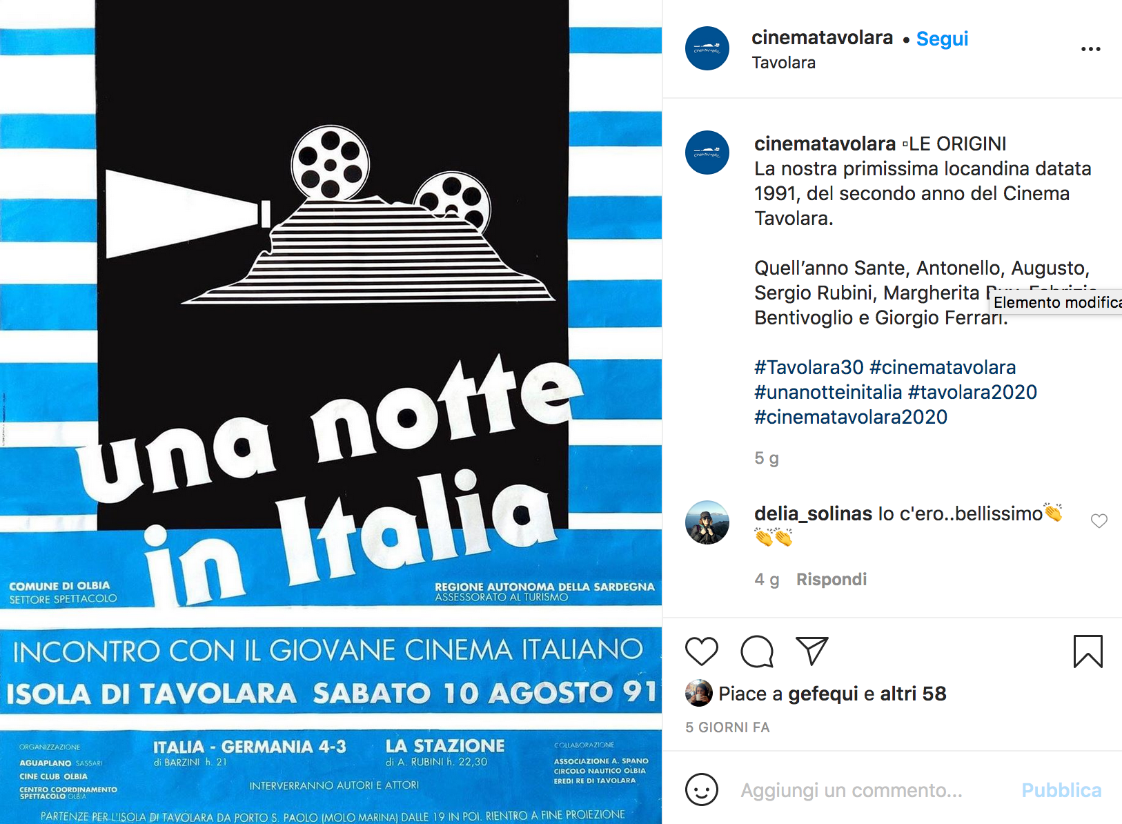 La locandina della prima, storica edizione del Festival di Tavolara. Era il 1991