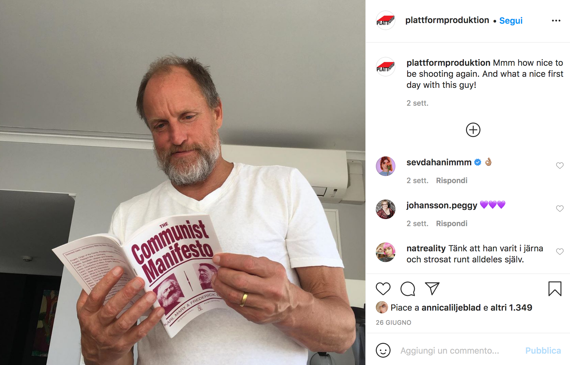 Woody Harrelson e il Manuela del Comunismo