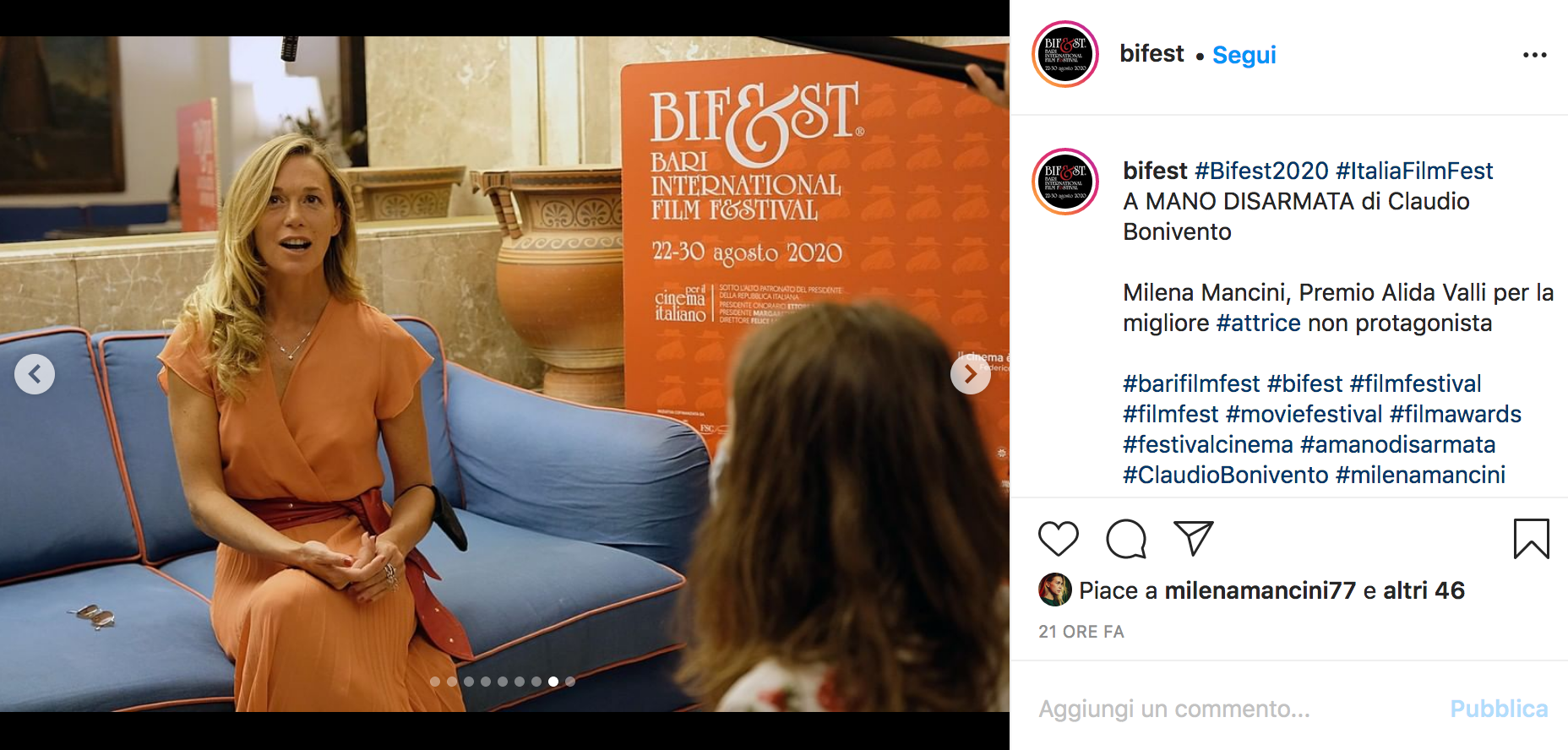 Milena Mancini durante la nostra intervista