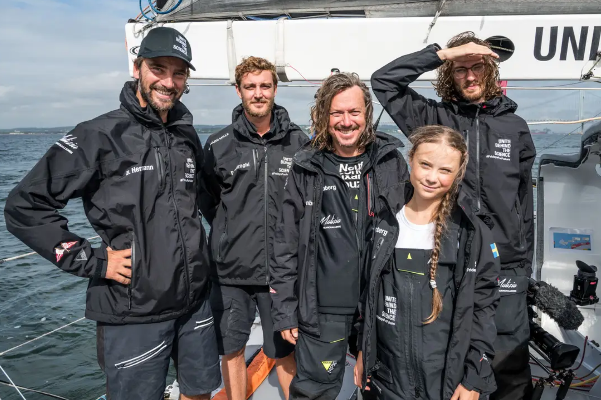 Sulla barca di Greta e la sua crew, tra cui il regista Nathan Grossman