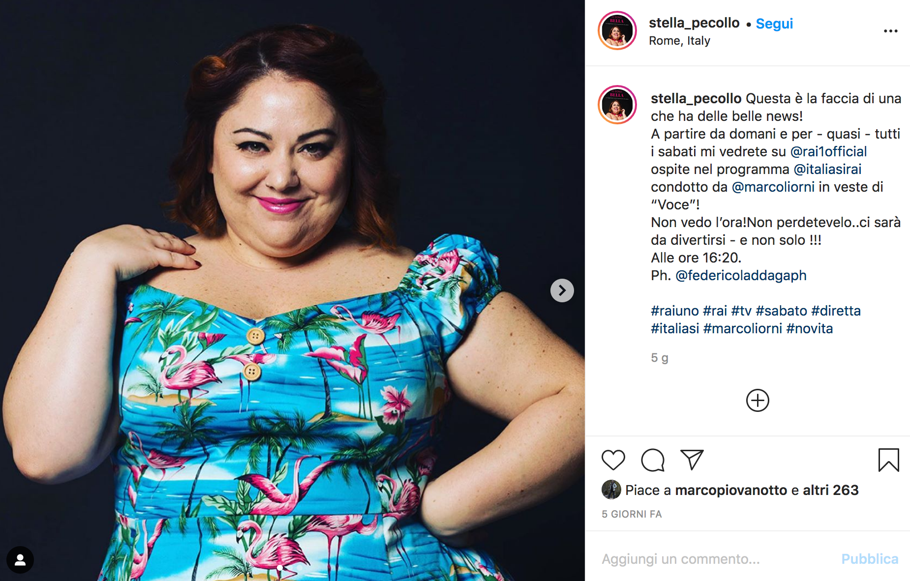 Stella Pecollo dal suo profilo Instagram