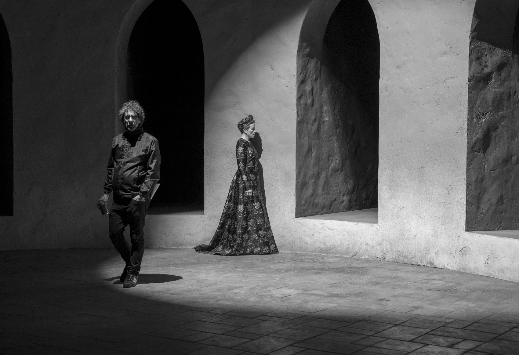 Joel Coen e Frances McDormand sul set di The Tragedy of Macbeth 