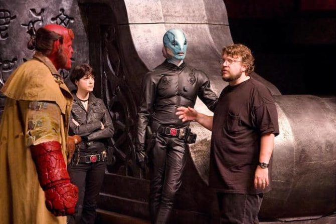 Guillermo del Toro on the set of Hellboy