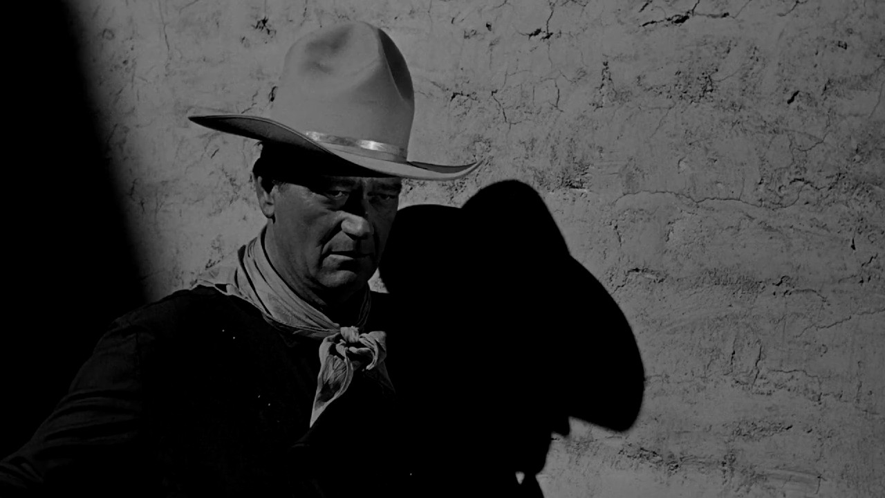 John Wayne in una scena de L'uomo che uccise Liberty Valance