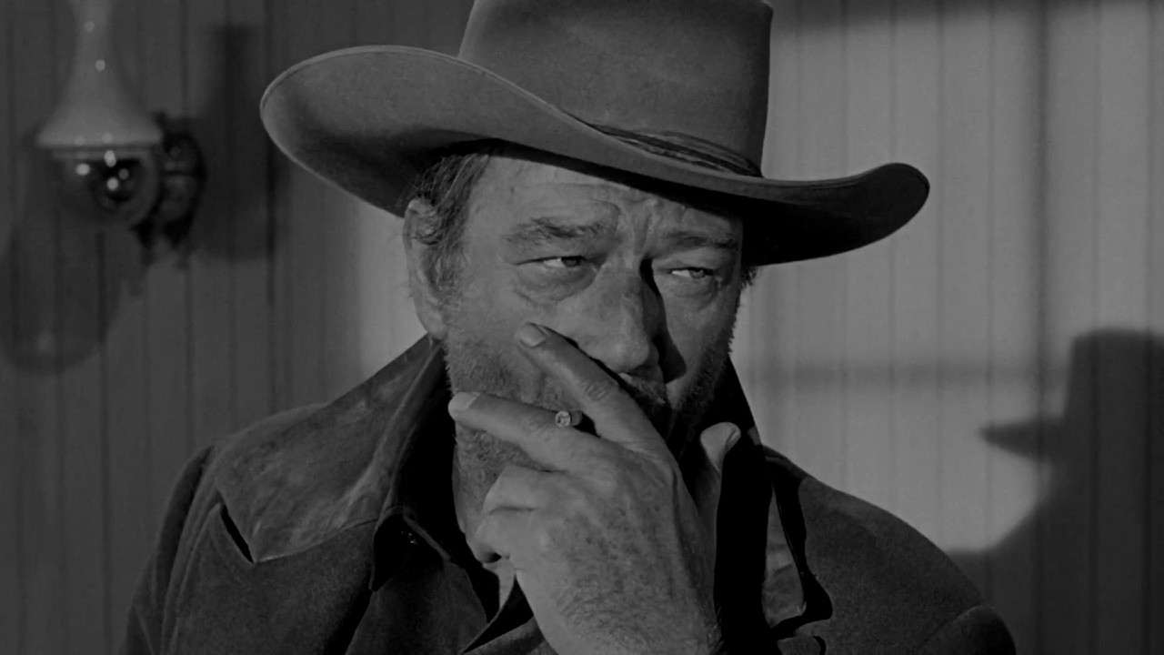 John Wayne in una scena de L'uomo che uccise Liberty Valance