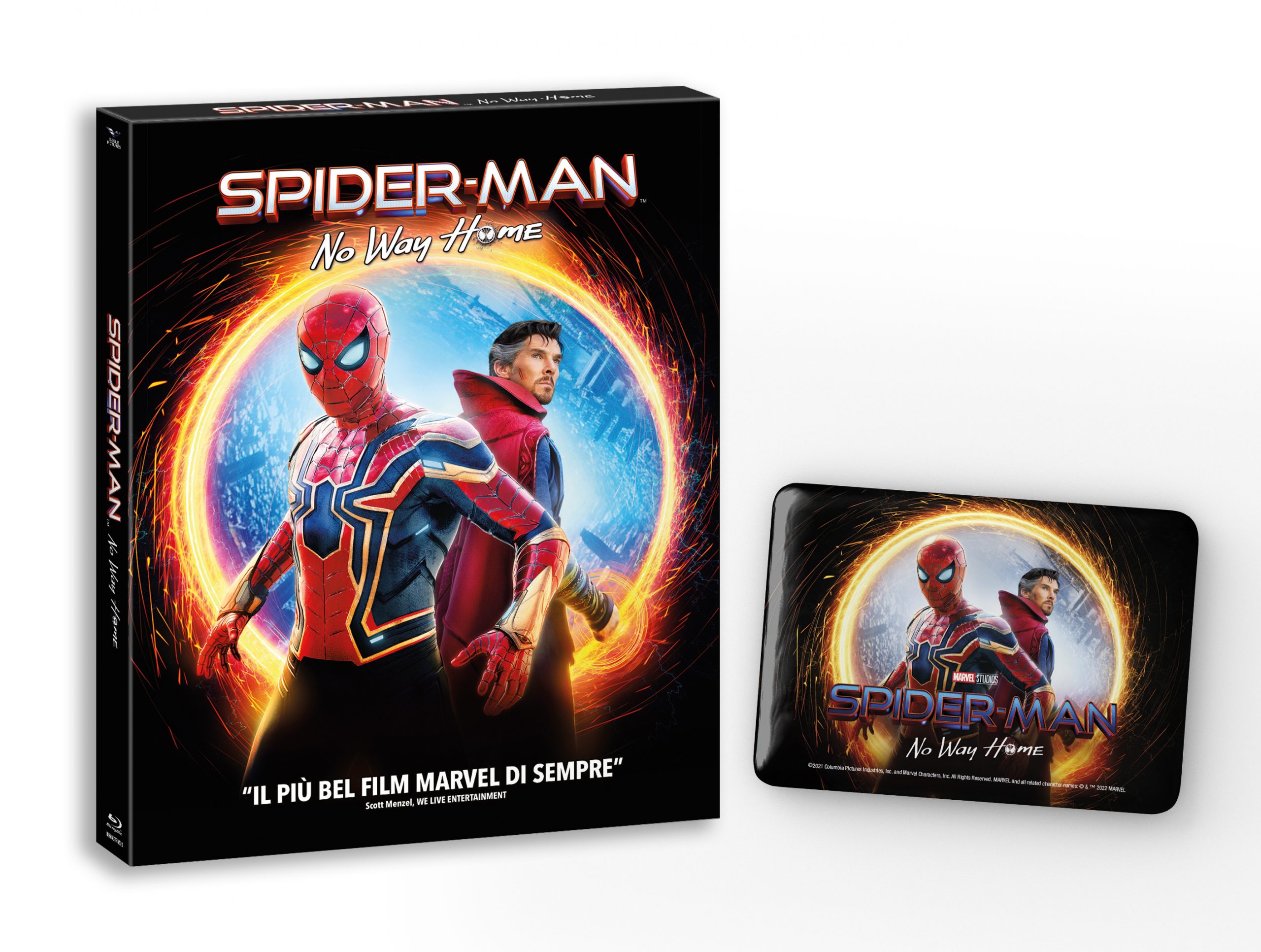 L'edizione Blu-ray di Spider-Man: No Way Home con la calamita da collezione