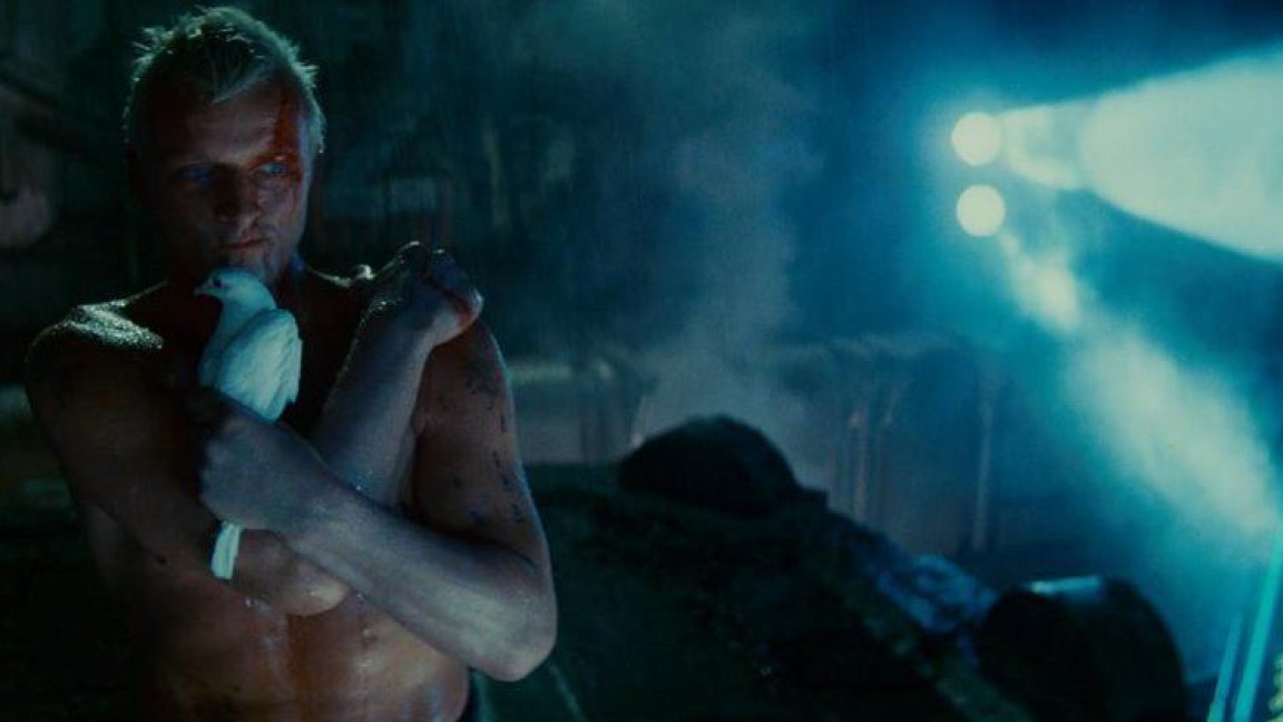 Rutger Hauer è Roy Batty in una scena di Blade Runner