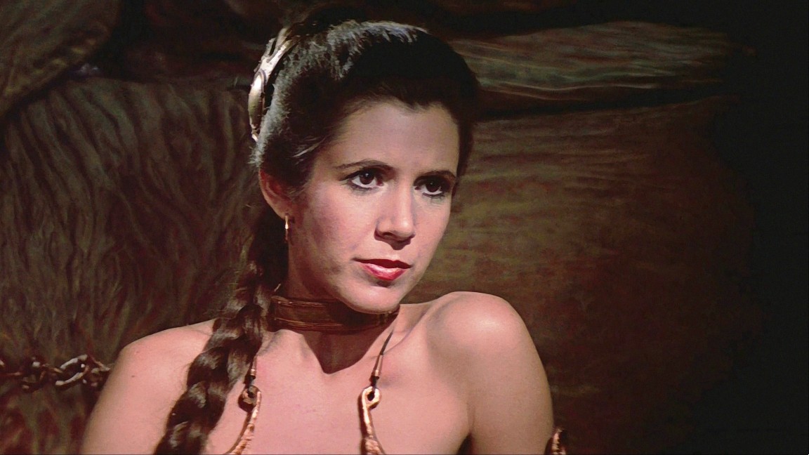 Carrie Fisher è la Principessa Leia Organa in una scena di Star Wars: Episodio VI - Il Ritorno dello Jedi