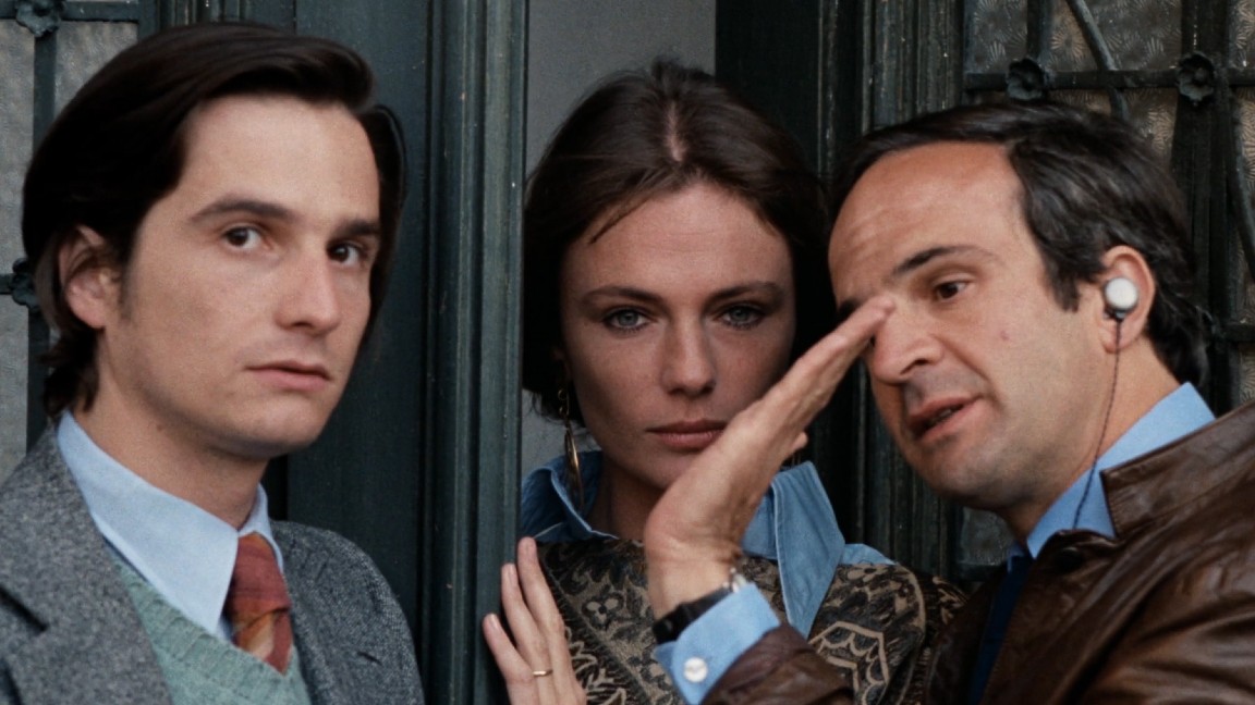 Jean-Pierre Léaud, Jacqueline Bisset e François Truffaut in una scena di Effetto notte