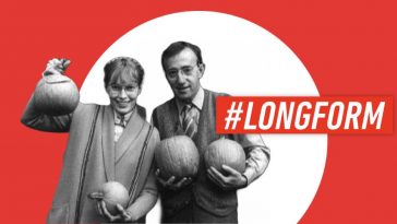 Mia Farrow e Woody Allen in una scena di Zelig